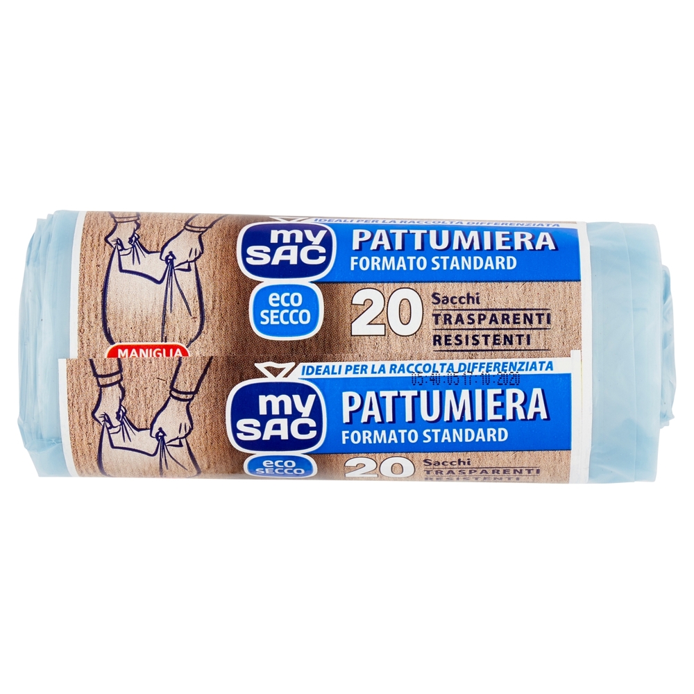my Sac eco Secco Pattumiera Formato Standard 52x68cm Sacchi 20 pz